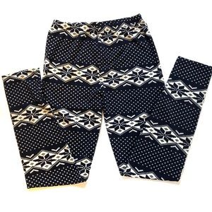 Leggings blue & white snowflake pattern